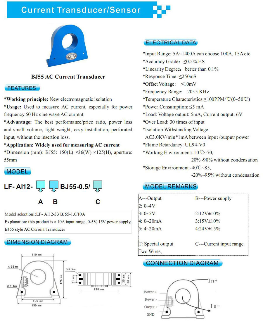 BJ55 AC Current Transducer